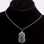 Silver Jade Kwan Yin Guan Yin Guanshiyin Avalokite&Aring;�vara Buddhist Amulet Talisman Pendant Necklace