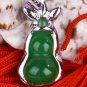Silver Jade Gourd Pendant Necklace
