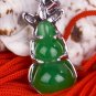 Silver Jade Gourd Pendant Necklace