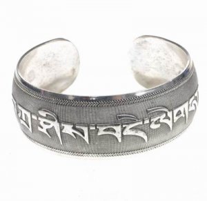 Antique Tibetan Inscription Silver Cuff Bracelet Bangle [style3]