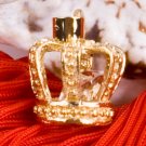 18K Gold Plated Crystal Crown Pendant Necklace