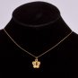 18K Gold Plated Crystal Crown Pendant Necklace
