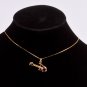 18K Gold Purple Crystal Rockstar Guitar Pendant Necklace