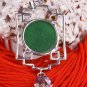 Silver Jade Crystal Chinese Lantern Pendant Necklace