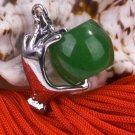 Silver Jade Hand Pendant Necklace