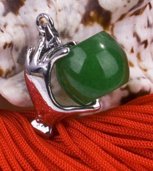 Silver Jade Hand Pendant Necklace