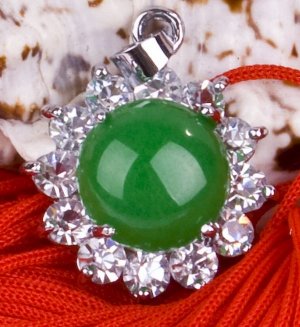Silver Jade Crystal Pendant Necklace [style13]