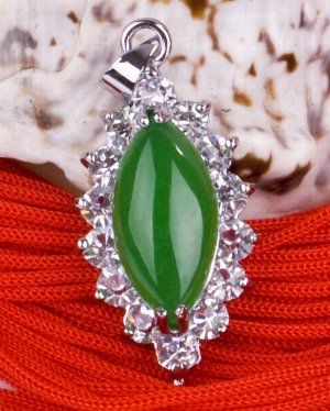 Silver Jade Crystal Pendant Necklace [style14]