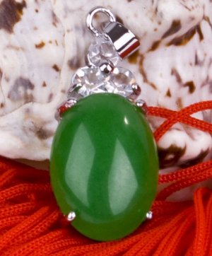 Silver Jade Crystal Pendant Necklace [style17]