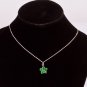 Silver Jade Flower Amulet Pendant Necklace