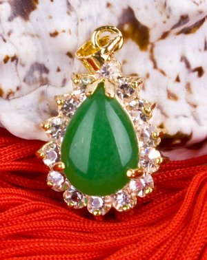 18K Gold Jade Crystal Pendant Necklace [style18]