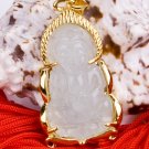 18K Gold Jade Kwan Yin Guan Yin Avalokiteśvara Bodhisattva Buddhist Amulet Talisman Pendant