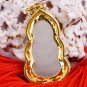 18K Gold Jade Kwan Yin Guan Yin AvalokiteÅvara Bodhisattva Buddhist Amulet Talisman Pendant