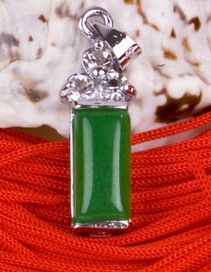 Silver Jade Crystal Pendant Necklace [style18]