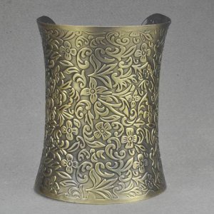 Ethnic Vintage Bronze Wide Open Ended Cuff Bangle Indian Bracelet