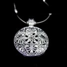 Tibet Silver Ethnic Asian Tribal Round Pendant Necklace