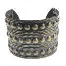 Antique Bronze Military Studded Cuff Bangle Bracelet