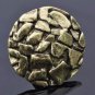 Antique Gold Bronze Round Conglomerate Cocktail Ring