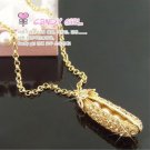 Trendy Gold Pearl Peapod Pendant Necklace