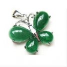 Silver Jade Butterfly Pendant Necklace