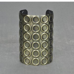 Antique Bronze Military Studded Wide Cuff Bangle Bracelet