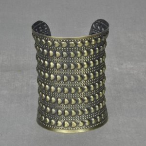 Antique Bronze Gothic Military Studded Cuff Bangle Bracelet