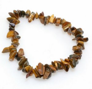 Genuine Tiger's Eye Gemstone Chips Tribal Bracelet
