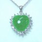 Genuine Jade Crystal Heart Pendant Necklace