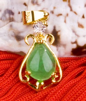 18K Gold Jade Crystal Pendant Necklace [style20]