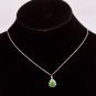 Silver Jade Crystal Teardrop Pendant Necklace