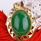 18K Gold Jade Chinese Lantern Amulet Talisman Pendant Necklace
