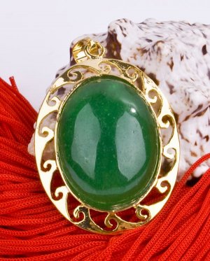18K Gold Jade Chinese Lantern Amulet Talisman Pendant Necklace