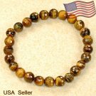 Natural Tigers Eye Faceted Loose Beads 8mm 7 2/3"