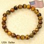 Natural Tigers Eye Faceted Loose Beads 8mm 7 2/3"