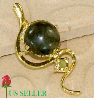 18K Gold Plated Labradorite Pendant Necklace