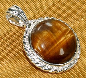 Silver Tiger's Eye Pendant Necklace [style5]
