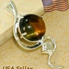 Silver Tiger's Eye Pendant Necklace [style6]