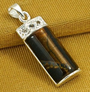 Silver Tiger's Eye Pendant Necklace [style7]