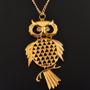 Trendy Gold Owl Pendant Necklace