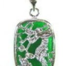 Silver Jade Dragon Pendant Necklace