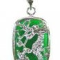 Silver Jade Dragon Pendant Necklace