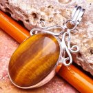Silver Tiger's Eye Pendant Necklace [style2]