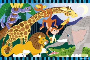 Safari Social - 24 piece Melissa & Doug floor puzzle - for Ages 3+
