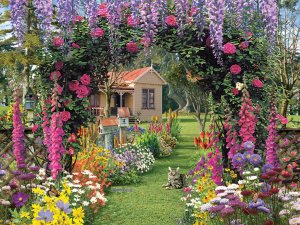 Cottage Garden - 300 Large Piece Ravensubrger jigsaw puzzle - NEW