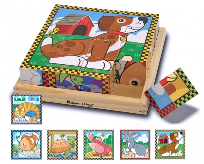 Pets Cube Puzzle - 16 piece Melissa & Doug puzzle - Ages 2+