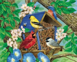 Breakfast Birdhouse  - 1,000 piece White Mountain puzzle - for Ages 12+