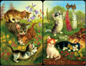Cats in the Field - Bridge Playing Cards Double Deck - NEW