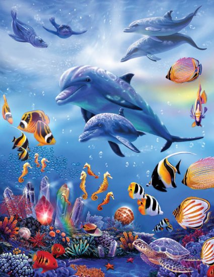 Seahorse Kingdom - 1,000 Large Piece SunsOut puzzle - for Ages 12+