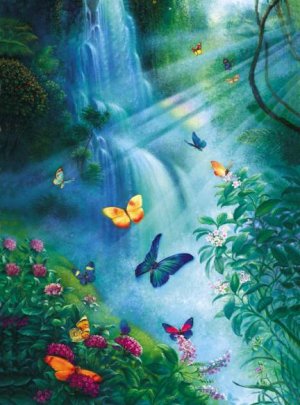 Butterflies in the Mist - 100 piece SunsOut Mini puzzle