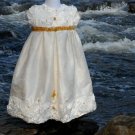 Silk and Satin Handmade Rosette Christening Baptismal Baby Blessing Gown Sz 5